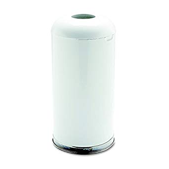 Rubbermaid Commercial R32EGLW Fire-Resistant Open Top Waste Receptacle, Round, Steel, 15 Gallon, White