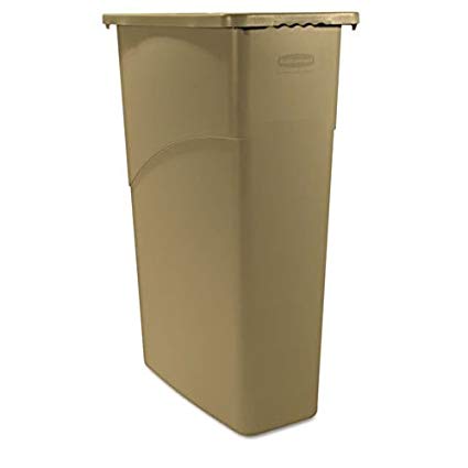 Rubbermaid Commercial FG3540 Slim Jim Plastic Waste Container, 23 gal, 20x11x30-Inch, Beige