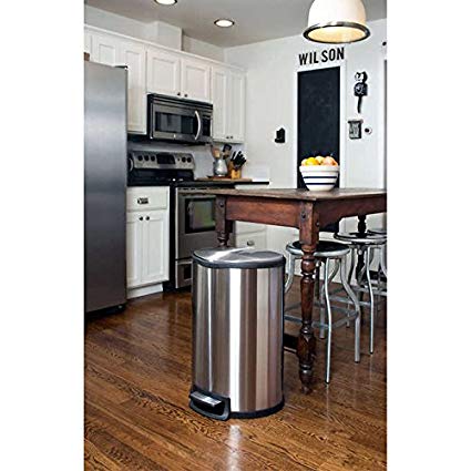 Semi Round 47L Trash Can with Step Pedal