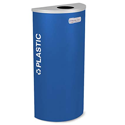 Ex-Cell Kaleidoscope Collection Recycling Container - Half Round Container With Plastic Lid - Blue - Blue