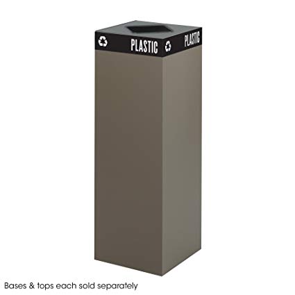 Safco Products 2984BR Public Square Recycling Trash Can Base, 42-Gallon (Top sold separately), Brown