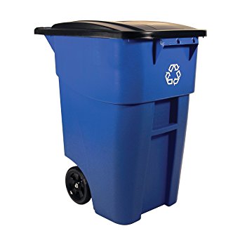 Rubbermaid Commercial Products BRUTE Step-On Rollout Waste/Utility Container with Casters, 50-gallon