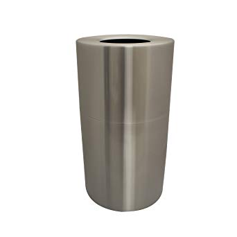 Witt Industries AL35-CLR Aluminum 35-Gallon Decorative Trash Can with Rigid Plastic Liner, Round, 18