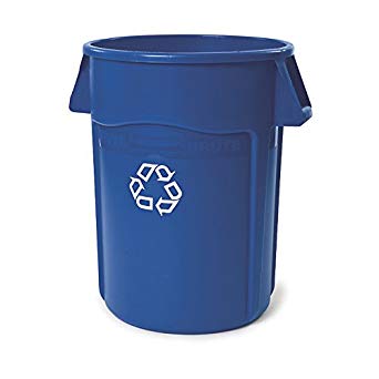 Rubbermaid Commercial FG264307BLUE BRUTE Heavy-Duty Round Recycling Container, 44-gallon, Blue