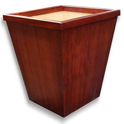 The Tissue Box Cover Store Wooden Wastebasket In Antique Mahogany Veneer And Solids Large Size 24Qt (with black liner)