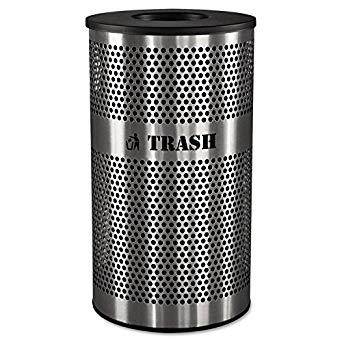 Ex-Cell Kaiser VCT-33 PERF SS Venue Collection Outdoor Perforated Stainless Steel Trash Receptacle, 33 Gallon Capacity, 21