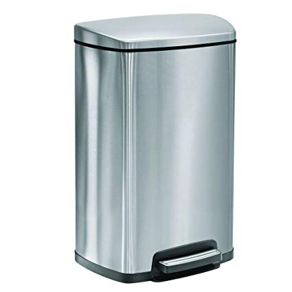 Tramontina Step Trash Can, Stainless Steel, Gray (13 gal) Two freshener cartridges included