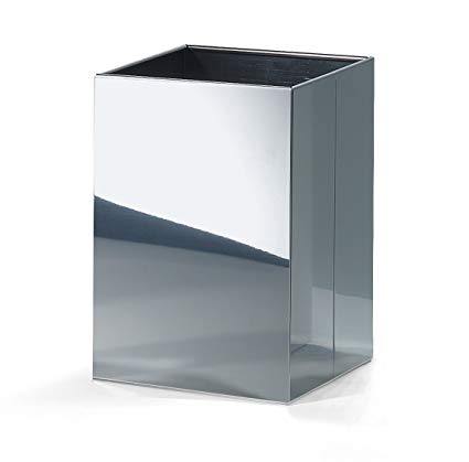 DWBA Bath Collection DWBA Square Open Top Trash Can, Stainless Steel Wastebasket W/O Lid Cover (Polished Chrome)