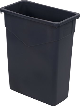 Carlisle 34201523 TrimLine Rectangle Waste Container Trash Can Only, 15 Gallon, Gray