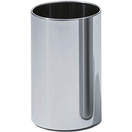 DWBA Bath Collection DWBA Round Open Top Stainless Steel Wastebasket Without Lid Cover, Polished Chrome