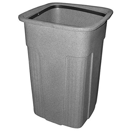 Toter 0SSC50-R1GST Slimline Square Trash Can, 50-Gallon, Graystone