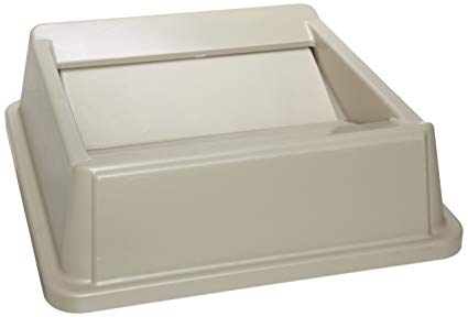 Rubbermaid Commercial FG266400BEIG HIPS Untouchable Square Trash Can Swing Top, 20-1/8-inch, Beige