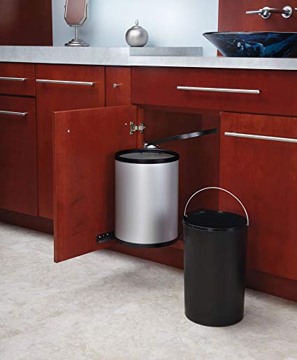 Rev-A-Shelf - 8-010314-15 - 15-Liter Stainless Steel Pivot-Out Under Sink Waste Container
