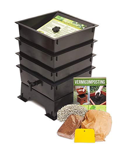 Nature's Footprint Worm Factory DS3BT 3-Tray Worm Composter, Black