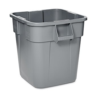 Rubbermaid Commercial FG352600GRAY LLDPE Square Brute 28-Gallon Trash Can without Lid, Gray