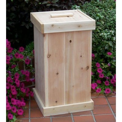 Unfinished Wooden Outdoor Refuse/recycle Bin
