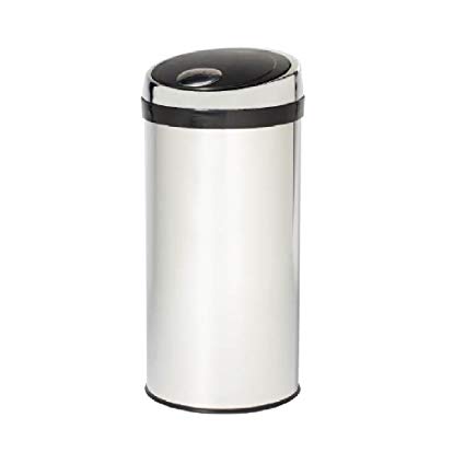 Creative Home 03075 30 L Stainless Steel Round Shaped Push To Open Trash Can