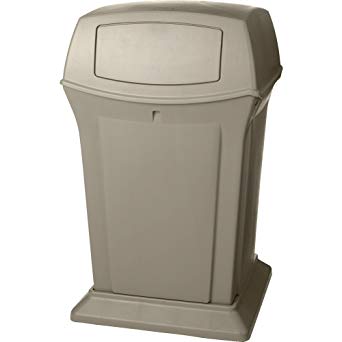 Rubbermaid Commercial Ranger Container with 2 Doors, 45 Gallon Capacity, 24-7/8-Inch Length x 24-7/8-Inch Width x 41-1/2-Inch Height, Beige (FG917188BEIG )