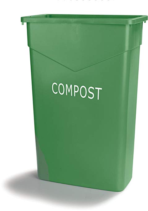 Carlisle 342023CMP09-E TrimLine Plastic Compost Container, 23 Gallon Capacity, 1 Pack, Green