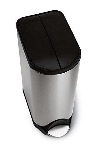 simplehuman Butterfly Step Trash Can, Stainless Steel, Plastic Lid, 30 L/8 Gal