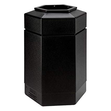 Hexagon Waste Container - 30-Gallon (Black) (29