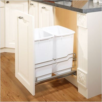 Double Cabinet-Mounted Pull-Out Waste Bin Frame