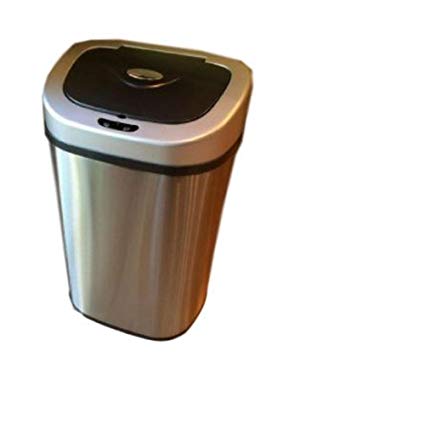Automatic Trash Can Metal Stainless Steel Dispenser Kitchen Restaurant Electric Motion Sensor Lid Modern Garbage Container & Ebook