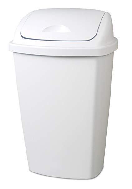 Sterilite 10888004 13.2 Gallon/50 Liter SwingTop Wastebasket, White, 4-Pack