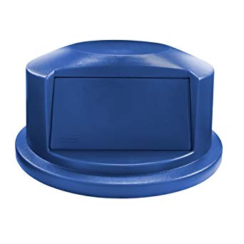 Rubbermaid Commercial Heavy-Duty BRUTE Dome Swing Top Door Lid for 32 Gallon Waste/Utility Containers, Plastic, Blue (1829398)