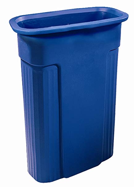 Toter 0REC21-R1BLU Slimline Rectangular Recycling Can with Universal Recycle Symbol, 23-Gallon, Blue