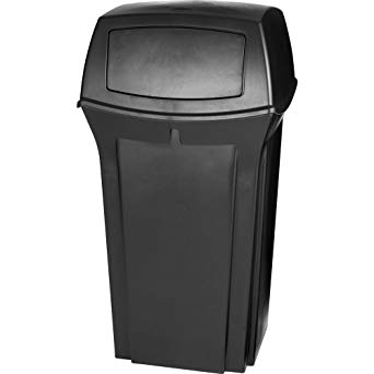 Rubbermaid Commercial Ranger Trash Can, 35 Gallon, Black, FG843088BLA