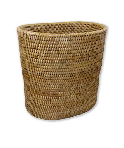 Artifacts Trading Company Rattan Oval Waste Basket, 11