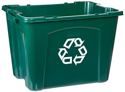 Rubbermaid Commercial FG571473GRN Recycling Bin, 14 gallon, Green (Pack of 6)
